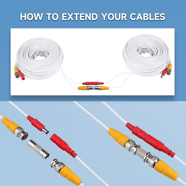 Paquete de 4 cables de alimentación de vídeo todo en uno de