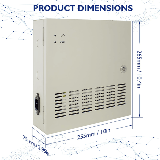 Caja de alimentación distribuida CCTV de 18 canales CC, 20 a