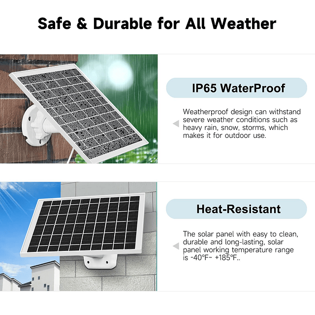 Paquete de 2 paneles solares DC 5 V para cámara de seguridad