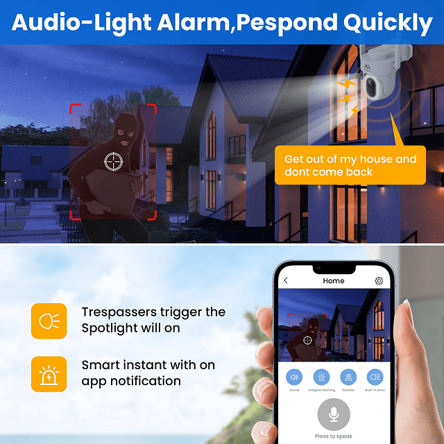 Cámara de seguridad solar inalámbrica para exteriores, cámar