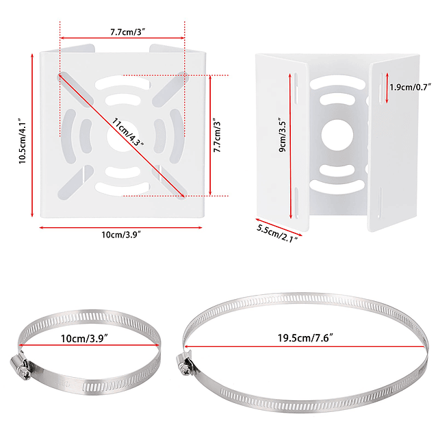 Soporte de montaje en poste para cámara, 2 soportes adaptado