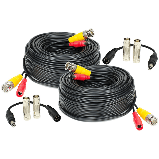 Paquete de 2 cables para cámara de seguridad CCTV de aliment