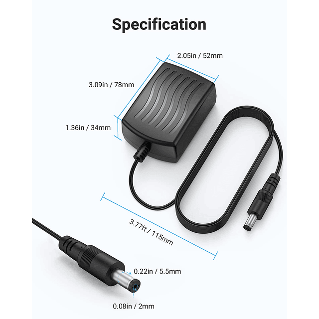 Fuente de alimentación para cámara CCTV 12V2A con conector C