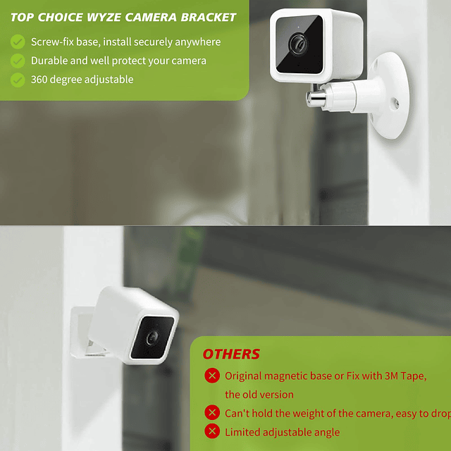 Paquete de 2 soportes de pared compatibles con Wyze Cam Pan