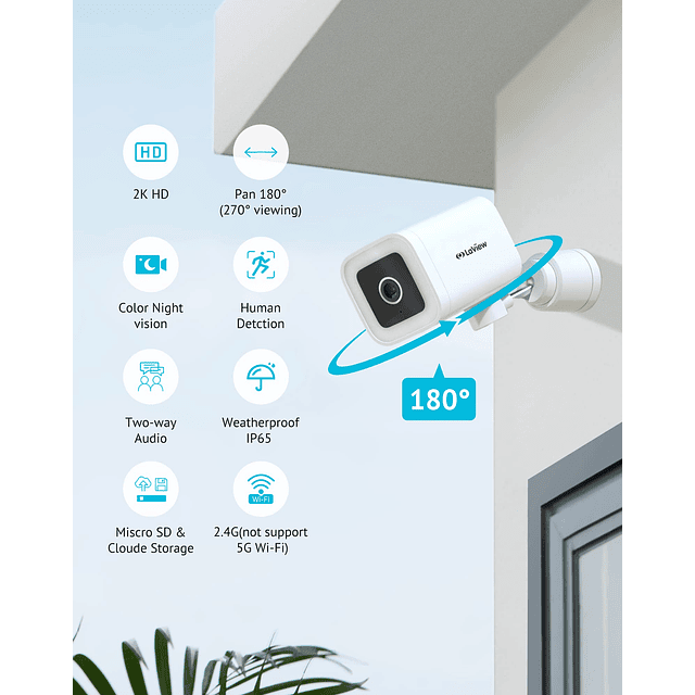 Cámaras de seguridad 2K para exteriores/interiores, 4 unidad