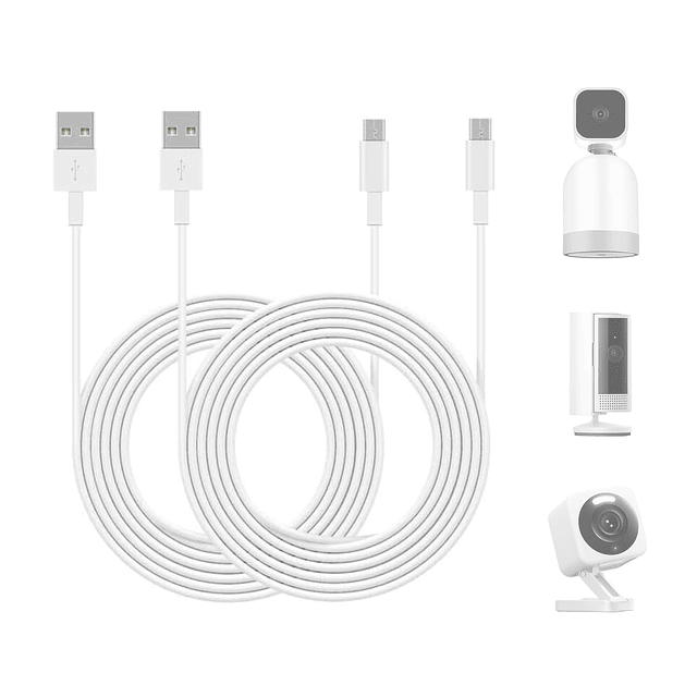 Paquete de 2 cables de extensión de alimentación de 16.4 pie