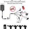 Adaptador de corriente CC de 23.6 in, 20 AWG, cable divisor