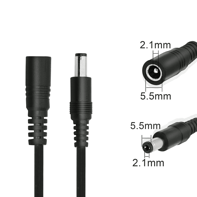 Cable divisor de alimentación CC 1 hembra a 8 macho, cable d