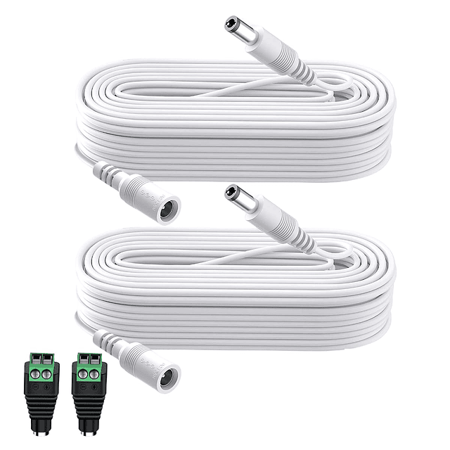 Paquete de 2 cables de extensión de alimentación CC de 3 m,