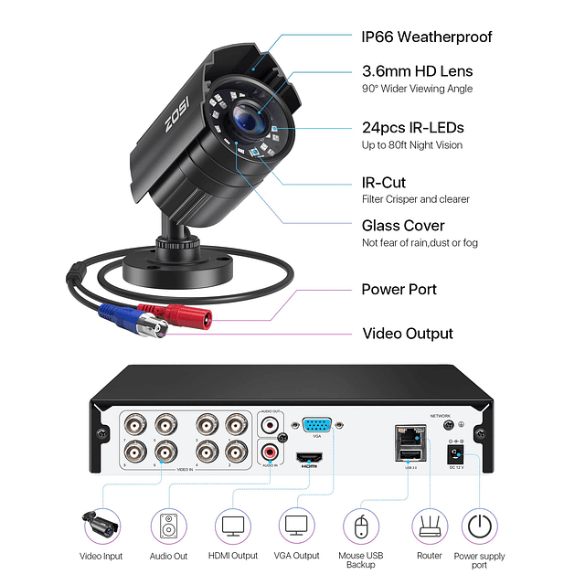 8CH 3K Lite Sistema de cámara de seguridad para el hogar ext