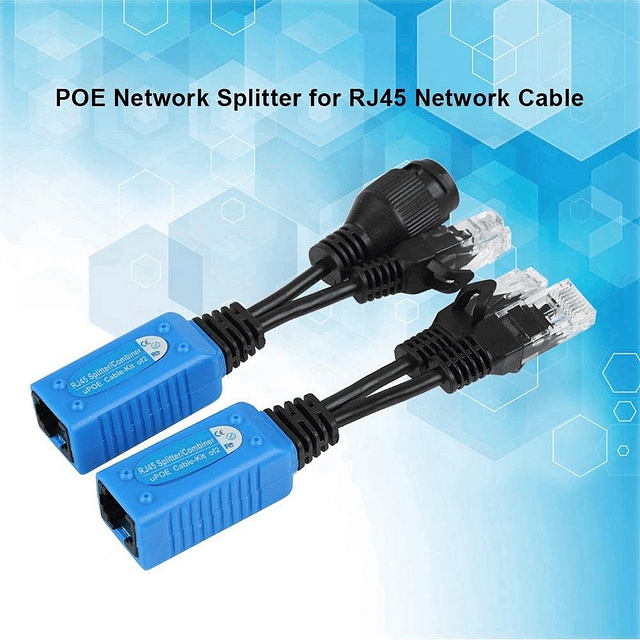 2 Piezas Divisor RJ45 Combinador Conectores Adaptador POE Ki