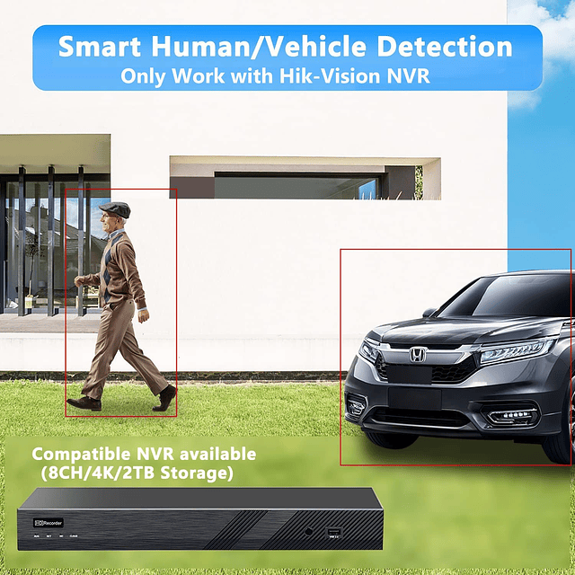 Cámara de seguridad IP Poe de doble lente 4K 8MP para exteri