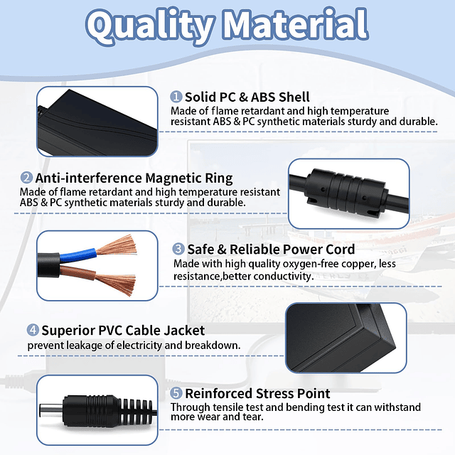 Fuente de alimentación de 12 V 5 A, adaptador de fuente de a