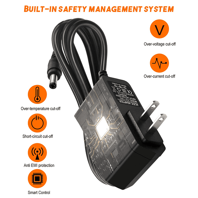 Adaptador de fuente de alimentación CA a CC 12 V 0,5 A, adap