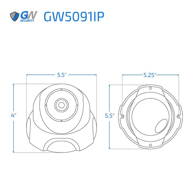 GW Security Cámara de seguridad domo con micrófono para inte