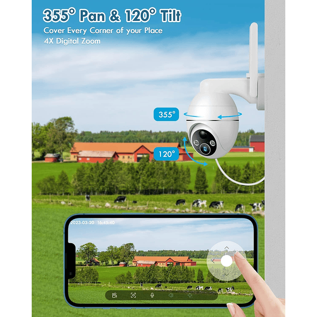 Cámara de seguridad celular 4G LTE inalámbrica para exterior