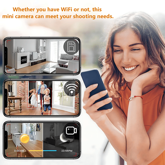 Cámara de seguridad inalámbrica Wifi 4K Mini cámara interior