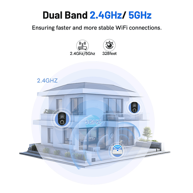 Cámara de seguridad con bombilla de 2K y 4MP, cámara inalámb