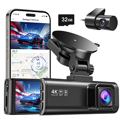 Dash Cam Delantero Trasero, Cámara de Tablero Full HD 4K/2.5