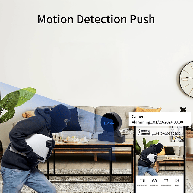 Reloj con cámara oculta - Cámara espía inalámbrica HD 1080P