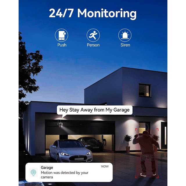 Cámaras de Seguridad Inalámbricas 3MP para Exteriores, Cámar