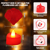 72 velas LED en forma de corazón velas rojas sin llama con 6