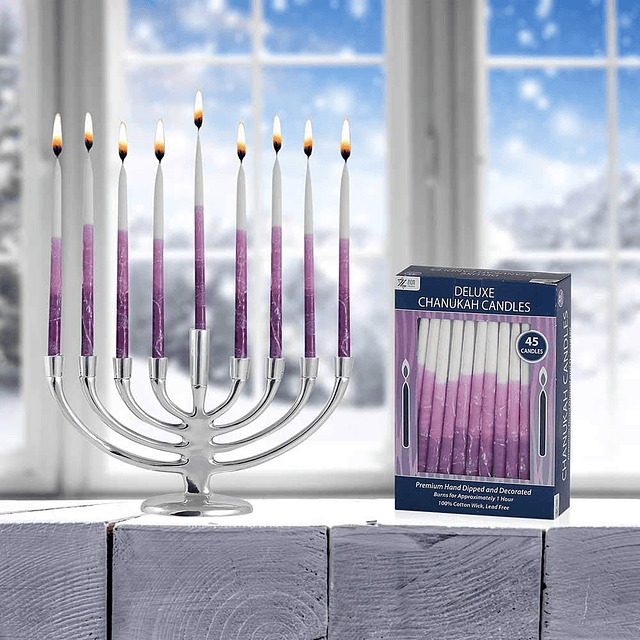 Zion Judaica Deluxe Janucá Juego de velas Blaze of Fire 45 v