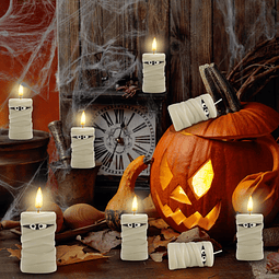 Velas de momia con vendaje de Halloween velas decorativas de