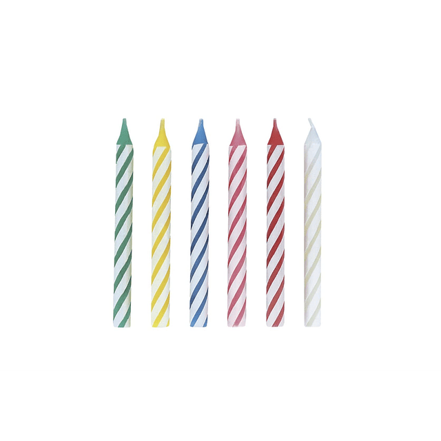 Velas de cumpleaños en espiral multicolores 24 unidades 25 p