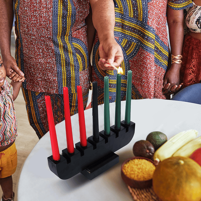 Juego de 10 velas Kwanzaa Kinara 3 rojas 3 verdes y 1 negro