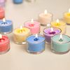 Velas románticas redondas de cristal 6 velas multicolores de