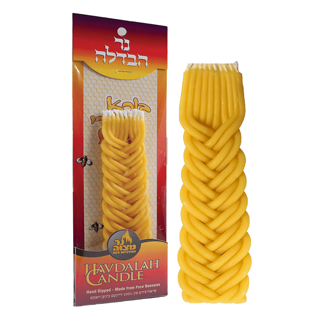 Vela trenzada de cera de abejas Havdalah Trenza cruzada cruz