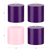 Mega Candles 4 velas de pilar redondas de Adviento de Navida