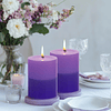 Juego de 3 velas de pilar en capas moradas velas sin perfume