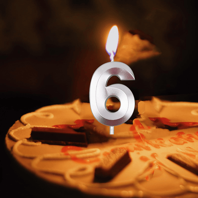 Velas para tarta de cumpleaños número 6 vela de cumpleaños c