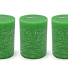 Juego de 3 velas verdes sin perfume de 4 pulgadas de alto De