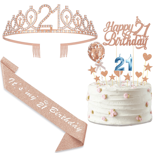 Juego de decoraciones de 21 cumpleaños para mujer Its My 21