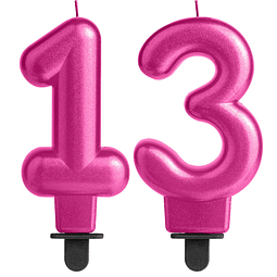 Velas de 13º cumpleaños Vela de cumpleaños Rosa número 13 pa