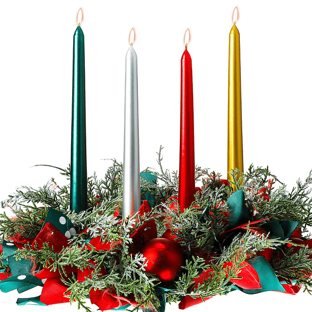 4 Piezas Velas Cónicas Velas de Navidad Velas Cónicas de Col