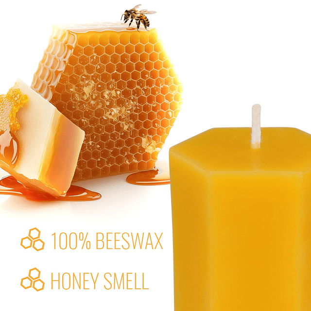 Velas de pilar de cera de abejas naturales 2x3 pulgadas vela