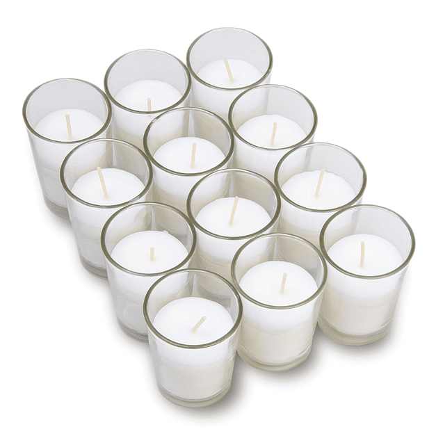 Velas votivas de cristal Velas votivas blancas sin perfume e