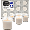 Velas votivas Velas votivas blancas en vaso transparente 12