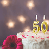 Velas doradas de 50 cumpleaños adorno para tarta número 50 p