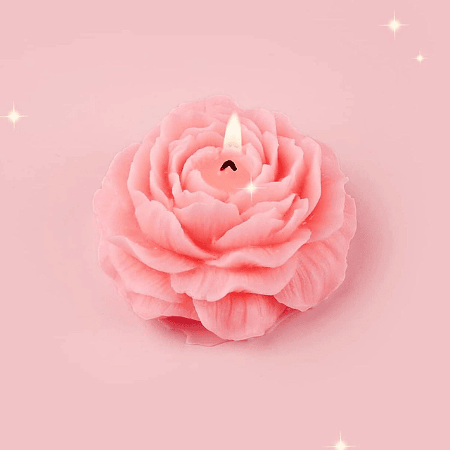 Velas de peonía Rosa Flor En Forma Linda Estética Perfumada