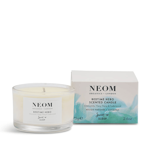 NEOM Vela perfumada Bedtime Hero tamaño de viaje Vela de aro