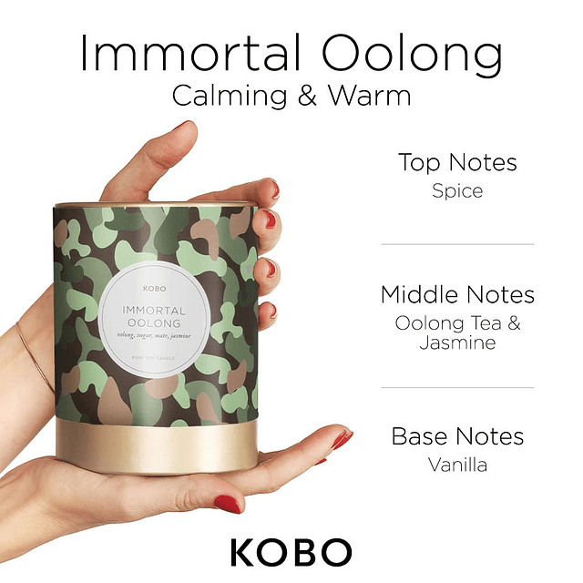 Vela Oolong inmortal 11 oz Vela de soja 100% pura Vela aromá