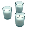 Velas votivas de cristal con aroma a citronela color turques