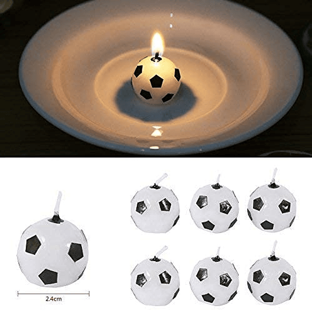 6 Piezas Lindo Balón de Fútbol Pastel de Fútbol Velas Decora