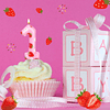 Berry Vela con número de primer cumpleaños decoración para t