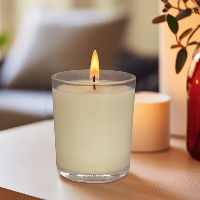 Paquete de 30 velas votivas sin perfume en vidrio: regalo id